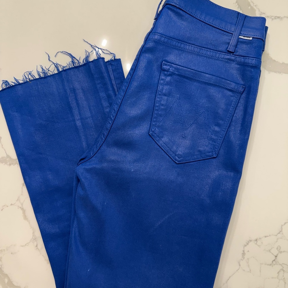MOTHER -The Hustler Ankle Fray- Royal Blue